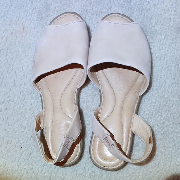 Born Light Tan Leather Open-Toe Sandals Womens 8 - Picture 6 of 9